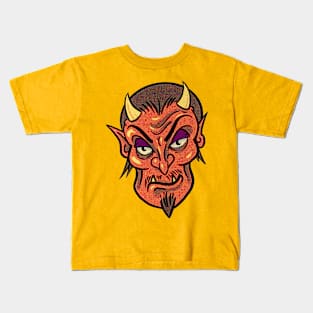 Retro vintage devil satan Kids T-Shirt